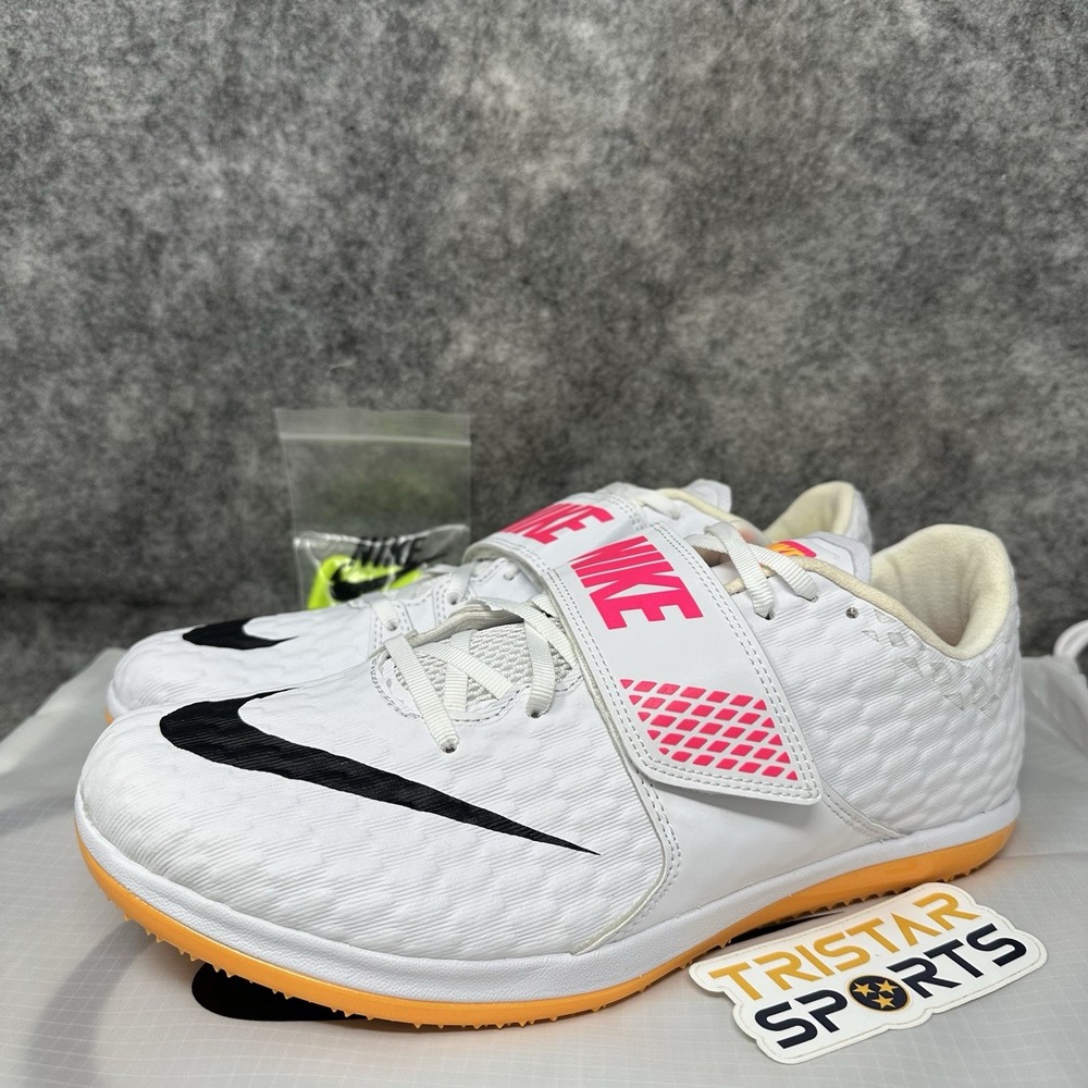Nike High Jump Elite Track Shoes Mens Size 9.5 White Pink Black 806561-102